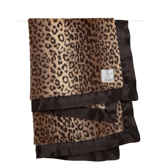 furry luxe leopard baby blanket little giraffe 29"x 35" (W5711) - Picture 1 of 6
